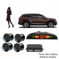 Yctze 4 Parking Sensors Buzzer Car Reverse Backup Rear Radar Led System Sound Alarm Universal Park Assist Object Sensor