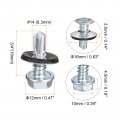 Uxcell 14 X 3 4 Self Drilling Screws With Rubber Washer 100pcs Zinc Plated Steel Roofing Hex Head Tapping Epdm For Metal To