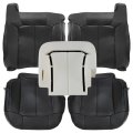 Driver Passenger Side Bottom Top Lean Back Foam Cushion Black Leather Seat Covers For Chevy Silverado Gmc Sierra 1999 2000 2001 