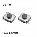 Uxcell 3x4x1 8mm Momentary Panel Pcb Surface Mounted Devices Smt Mount 4 Pins Push Button Spst Tactile Tact Switch 20pcs