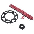 Red Non O Ring Chain And Sprocket Kit 14 43 For Kawasaki Kl650 Klr650 1990 2014 110l With Steel Front Rear Sprockets Black 