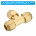 Patikil 1 2 X Brass Pipe Fitting Flare Tee Tube Adapter Connector With Nut For Air Conditioner Refrigeration Plumbing