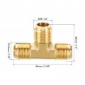 Patikil 1 2 X Brass Pipe Fitting Flare Tee Tube Adapter Connector With Nut For Air Conditioner Refrigeration Plumbing