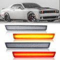 R F Auto 4pcs Led Amber Red Side Marker Lights Replacement For Challenger 2015-2023 Rear Fender Lamp Powered By 180pcs Chips 