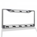 Fastasticdeals Metal Insert License Plate Frame Basset Hound Dog Silhouette Weatherproof Car Accessories Chrome 2 Holes Solid 