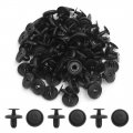 Uxcell 50pcs Black Plastic Rivet Push-type Bumper Retainer Clips For 7mm Hole