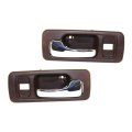 Interior Door Handle Pair Front Driver And Passenger Side For Honda Accord 1990 1993 Brown Bezel With Chrome Lever 