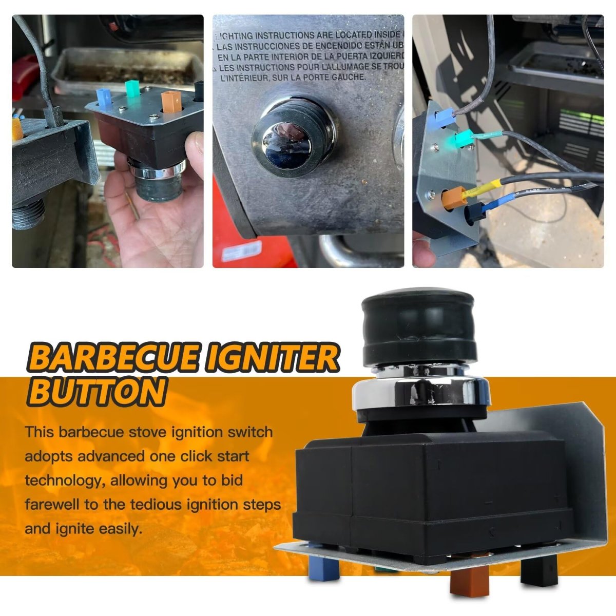 56514 Grill Electronic Igniter Kit 4 Outlet Repl For We-ber S310 S330 Cep310 Cep320 Cep330 2011-2016 Model Years By Blue Elf