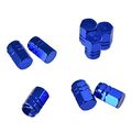 Eboot 8 Pieces Tire Stem Valve Caps Wheel Covers Car Dustproof Cap Hexagon Shape Blue