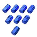 Eboot 8 Pieces Tire Stem Valve Caps Wheel Covers Car Dustproof Cap Hexagon Shape Blue