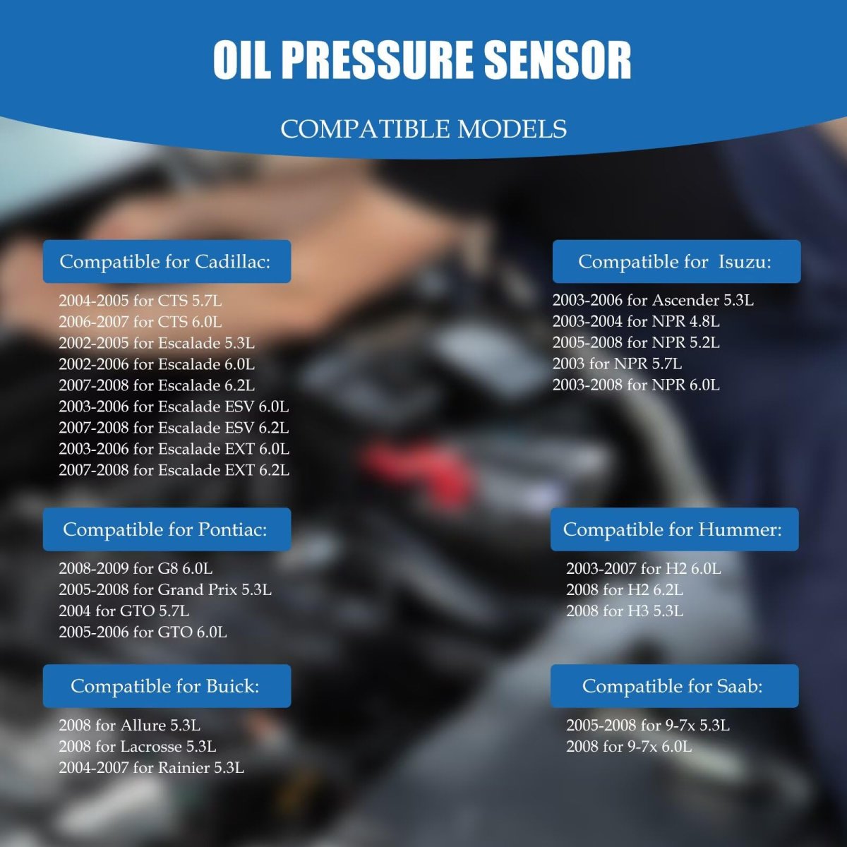 Oil Pressure Sensor 12677836 For Saab 9-7x 5 3l 2005 To 2008 And 6 0l Replaces 926040 12614969 Includes Screen Filter 1 125 In