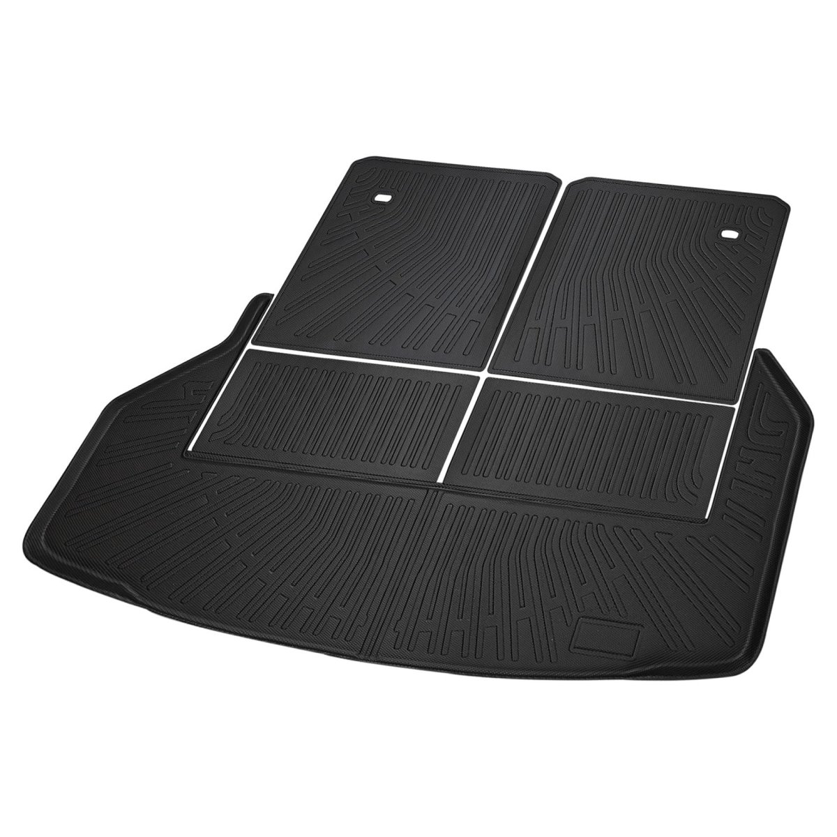 Cargo Liners And Backrest Mats For Highlander 7 Seat 2008 2013 Black Tpe Rear Trunk Liner 3 Piece Set