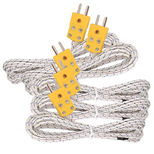 5pcs 3m K Type Mini-connector Thermocouple Temperature Probe Sensor Measure Range -50 700a C
