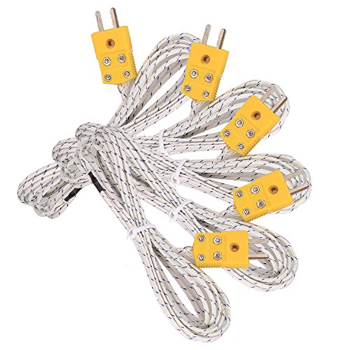 5pcs 3m K Type Mini-connector Thermocouple Temperature Probe Sensor Measure Range -50 700a C