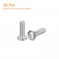 Uxcell 4-40x3 8 Button Head Socket Cap Screws 50pcs 304 Stainless Steel Fasteners Hex Bolts Full Thread Drive