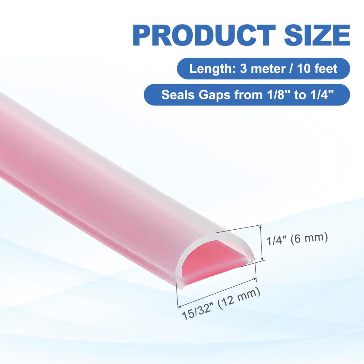 Weather Stripping Door Seal 10 Ft Self Adhesive D Shape Silicone Strip Window Gap Filler For Frame Insulation 15 32 W X 1 4 In