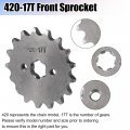 Uxcell 1 Set 420 17t 17mm Motorcycle Front Engine Sprocket For 50cc 70cc 90cc 110cc 125cc Dirt Pit Bike Mini Atv