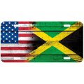 Aluminum License Plate Flag Of Jamaica Jamaican Wood Usa 