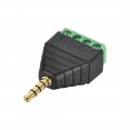 Uxcell 3 5mm 4 Pole Male To Av Screw Terminal Video Connector Adapter For Cctv Security Camera System 2pcs