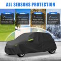 Uxcell For Smart Forfour 2014-2022 Cover Waterproof Car Outdoor Full All Weather Protection Rain Sun With Zipper Black