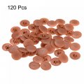 Uxcell Screw Cap Covers 120pcs 16 7x4 3mm Plastic Decoration Cover For Phillips Cam Fitting Nut Self-tapping Red Brown