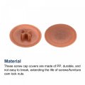 Uxcell Screw Cap Covers 120pcs 16 7x4 3mm Plastic Decoration Cover For Phillips Cam Fitting Nut Self-tapping Red Brown