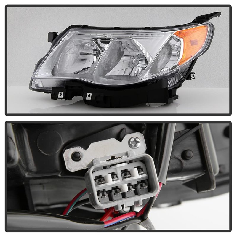 Chrome Housing Oe-style Headlight Headlamp Assembly For 2009-2013 Subaru Forester Halogen Model Driver Side