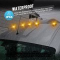 Partsam Amber Teardrop Cab Light 9led Marker 5pcs Front Rear Top Clearance Roof Running With Wiring Pack For Trucks Vans