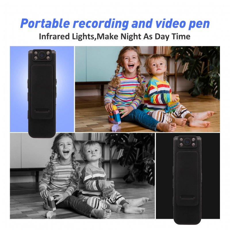 Mini Body Camera Portable Wearable Video Recorder Hd Night Vision 128g Extension Magnetic Security Bodycam With 90a Rotation