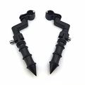Xkh Group Motorcycle Black Bamboo Style Foot Peg Footrest With Mounting Kit Clamps Fits Front Engine Guards 1-1 4 Diameter