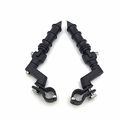 Xkh Group Motorcycle Black Bamboo Style Foot Peg Footrest With Mounting Kit Clamps Fits Front Engine Guards 1-1 4 Diameter