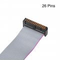 Uxcell Idc Wire Flat Ribbon Cable Fc Fc Connector A-type 26 Pins 2 54mm Pitch 1m Length Gray