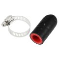 1 Pcs 30mm Length 12mm 0 47 Id Black Red Car Silicone Rubber Hose End Cap With Clamps Reinforced Blanking For Bypass Tube 