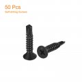 Uxcell 10 X 1 Sheet Metal Screws 50pcs Black Oxide 410 Stainless Steel Flat Head Phillips Drive Self Drilling