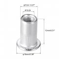 Uxcell 10-24 Rivet Nuts Aluminium Alloy Knurled Flat Head Threaded Insert Nut Silver 50pcs