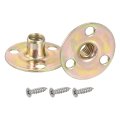 1 4 -20 Brad Hole Tee Nut 16pcs Carbon Steel Round Base Screw-in T-nuts Furniture Hardware Flange Female Thread Insert Nuts 