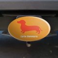 Personalized Custom 1 Line Dachshund Wiener Dog Oval Tow Trailer Hitch Cover Plug Insert