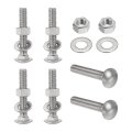Carriage Bolts Screws 6 Sets 3 8-16 X 2-1 4 304 Stainless Steel Assortment Round Head Square Neck With Hex Nuts Flat Washers 