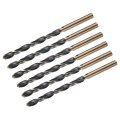 6pcs Jobber Drill Bits 4 2mm 0 165 Black Nitride Gold Titanium Coated M2 High Speed Steel Hss Twist For Stainless Aluminum 