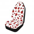 Oyihfvs Seamless Big And Small Red Ladybugs On White 2pcs Front Car Seat Covers Set Universal Fit For Vehicle Sedan Interior