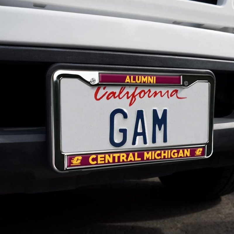 Central Michigan University Alumni Logo Full Size Standard License Plate Metal Frame