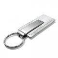 Au-tomotive Gold Carbon Fiber Rectangular Leather Key Chain For Honda White