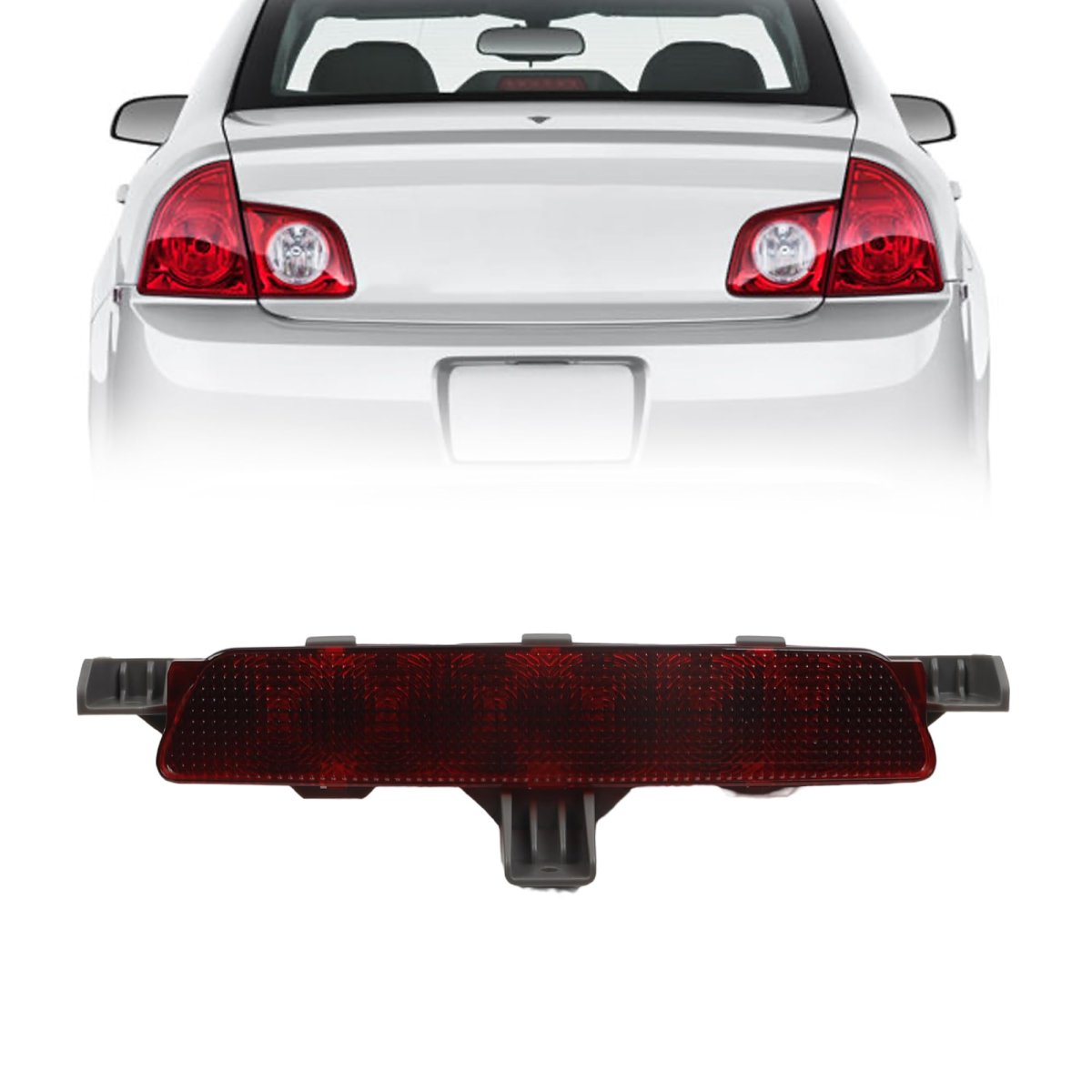 Dasbecan Center High Mount Third 3rd Brake Light Stop Lamp For Chevy Malibu 2008-2012 Replace 923-289 15271122
