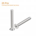 Uxcell 8-32x1-1 4 Flat Countersunk Head Socket Cap Screws 25pcs 304 Stainless Steel Hex Full Thread Bolts