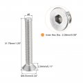 Uxcell 8-32x1-1 4 Flat Countersunk Head Socket Cap Screws 25pcs 304 Stainless Steel Hex Full Thread Bolts