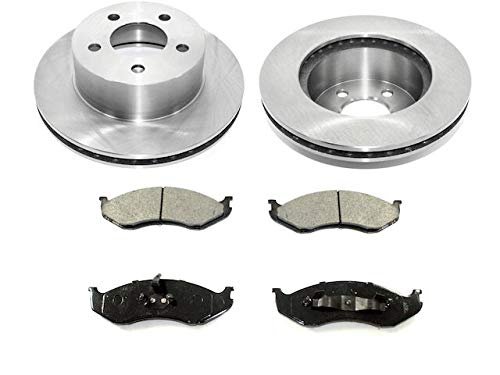 Front Ceramic Brake Pad And Rotor Kit For 1993 1998 Jeep Grand Cherokee Position Traditional Rotors