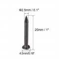 Uxcell Hardware Nails Carbon Steel Point Tip Wall Cement Nail 25mm 1 2 3mm Rod Dia Black 150pcs