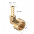 Uxcell Brass Hose Barb Fitting Elbow 6mm X G1 2 Male Thread Right Angle Pipe Connector With Stainless Steel Clamp Pack Of