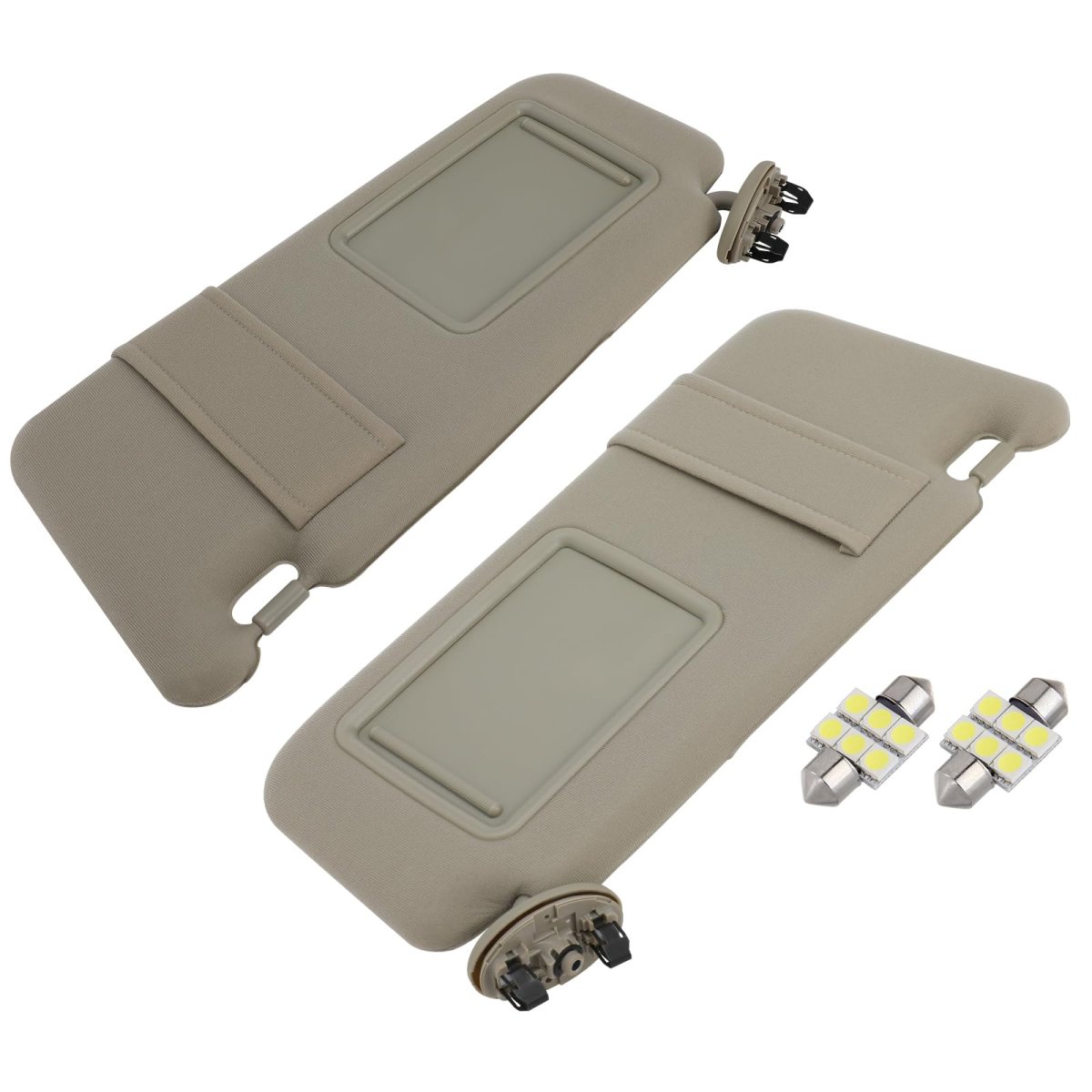 Left And Right Sides Sun Visor For 2006-2011 Toyota Camry Withoutroof Beige Sun With Lights Replace 74320-06780-e0
