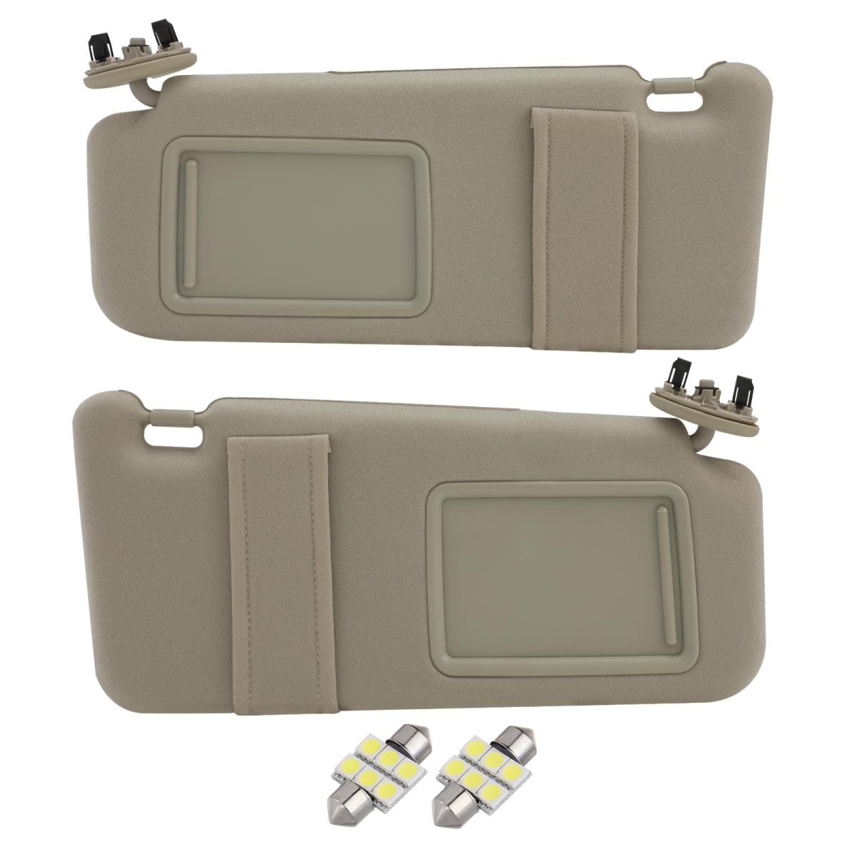 Left And Right Sides Sun Visor For 2006-2011 Toyota Camry Withoutroof Beige Sun With Lights Replace 74320-06780-e0